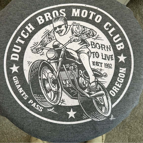 Dutch Bros VINTAGE LIMITED EDITION “BORN TO LIVE” MEDIUM+LARGE RARE DB MOT… - Picture 1 of 9